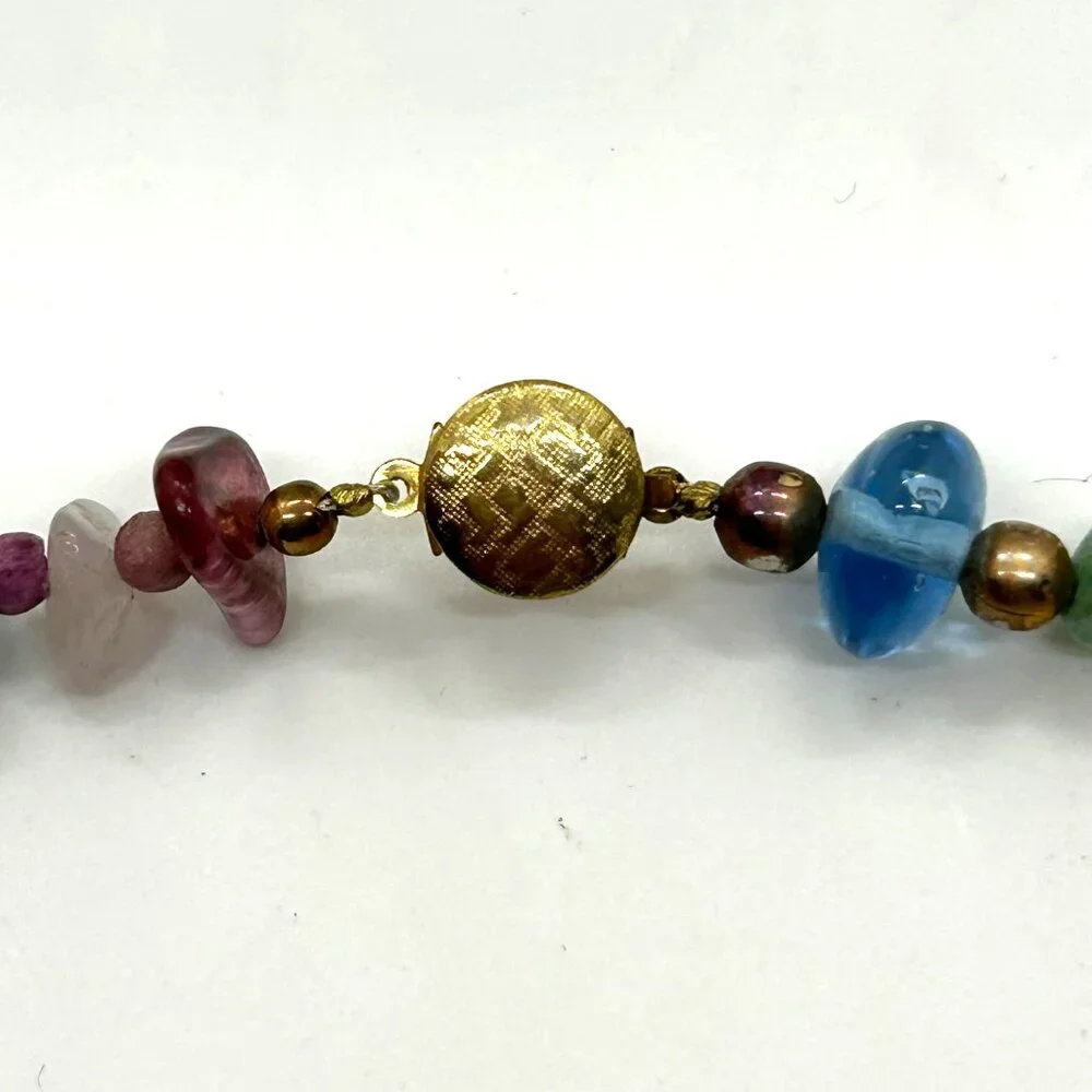 Cloisonné Bead Necklace with Multicolor Natural Stone & Glass and Bracelet - Picture 7 of 16